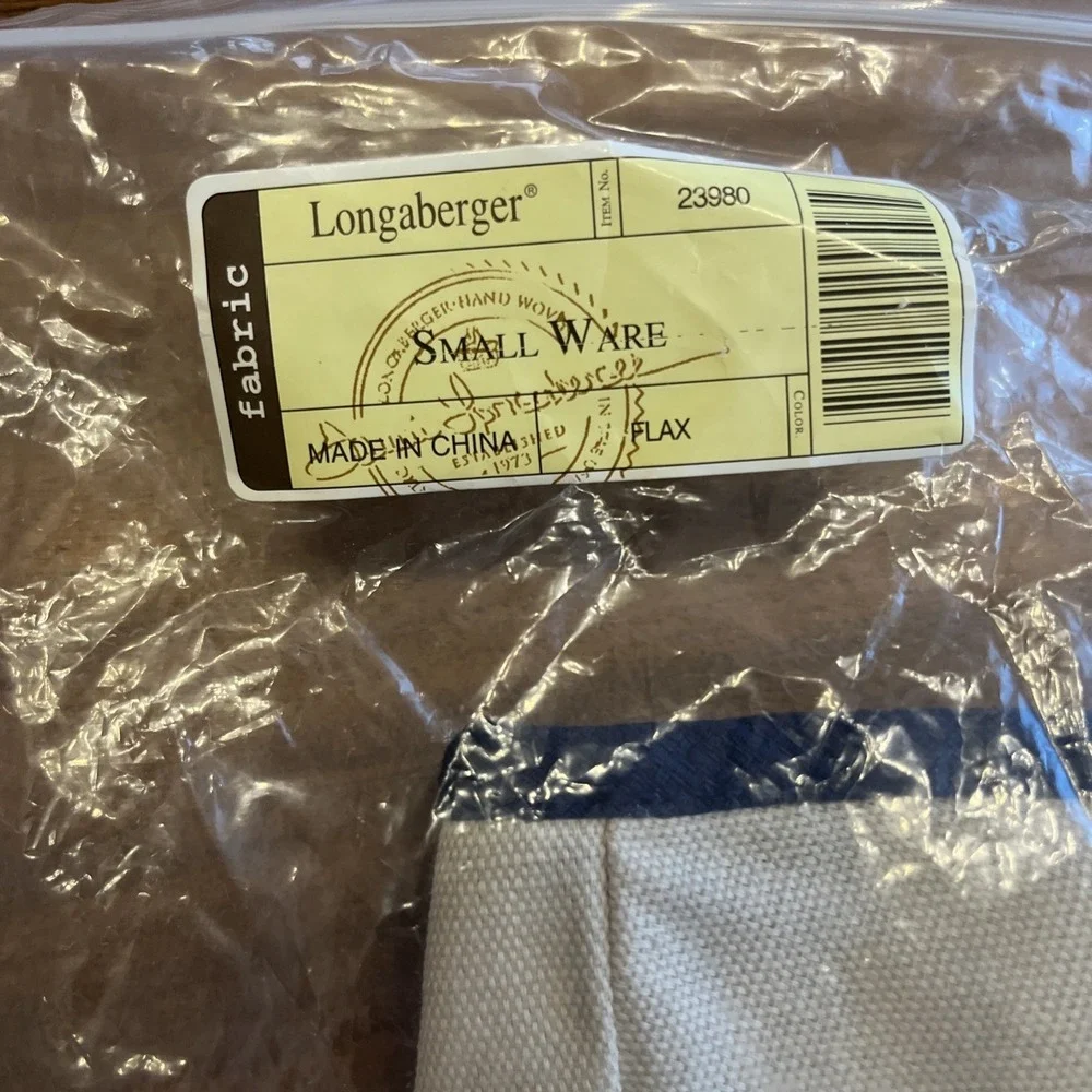 Longaberger Fabric Liner for Small Ware Basket in Flax 23980 NEW‎